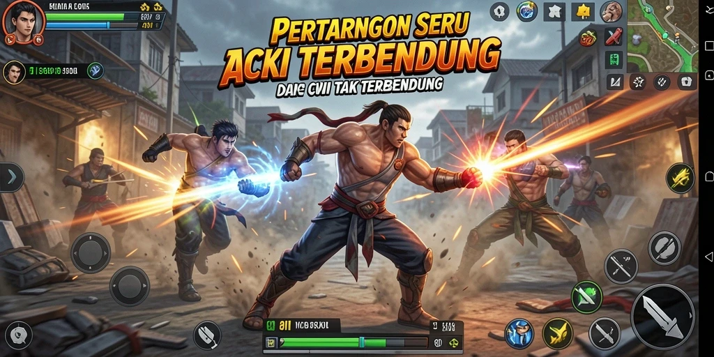 Screenshot gameplay 8II menampilkan pertarungan mendebarkan dan aksi cepat.