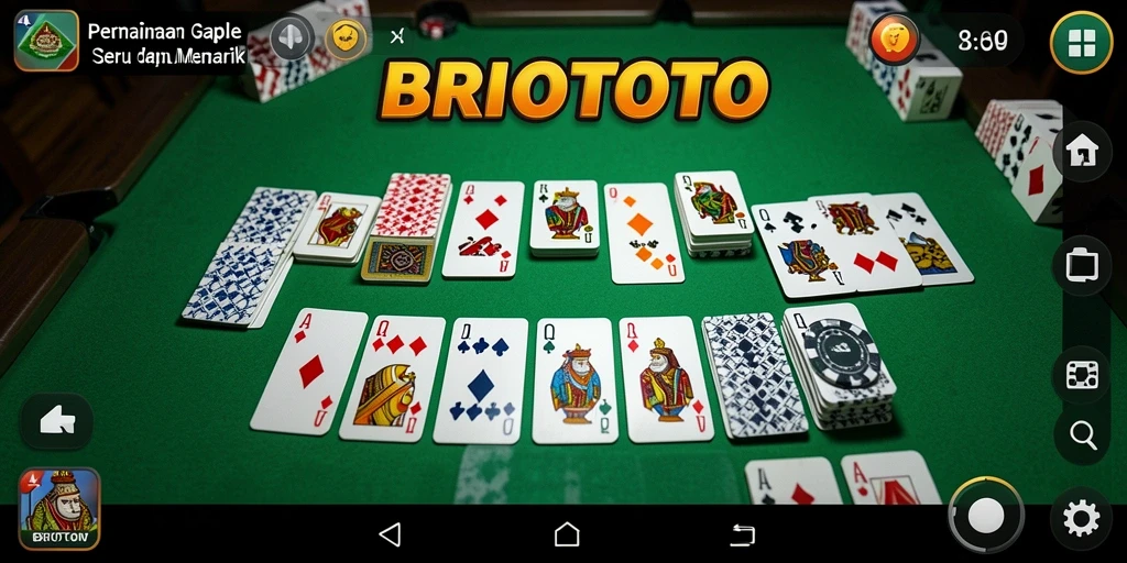 Tampilan gameplay seru BRIOTOTO menyajikan kesenangan bermain Gaple.