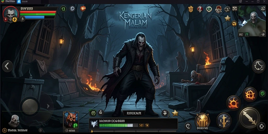 Tampilan gameplay seram di BW888 yang menegangkan.