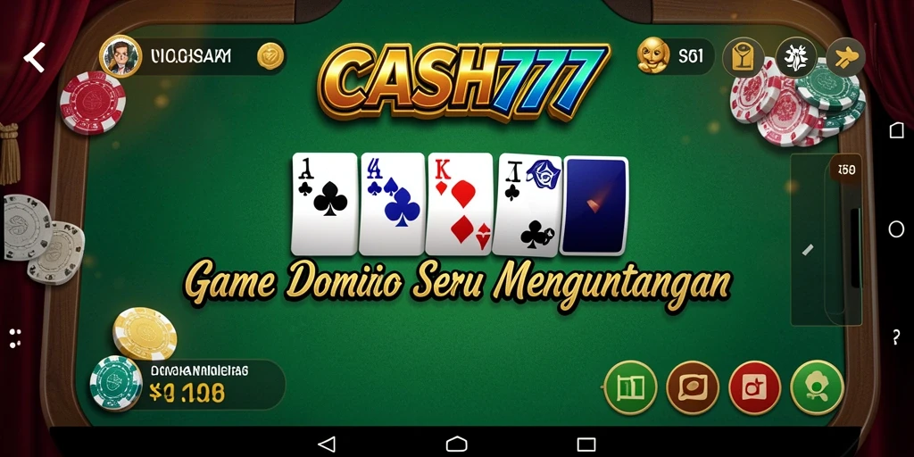 Screenshot gameplay Domino CASH777 yang menampilkan suasana permainan yang seru.