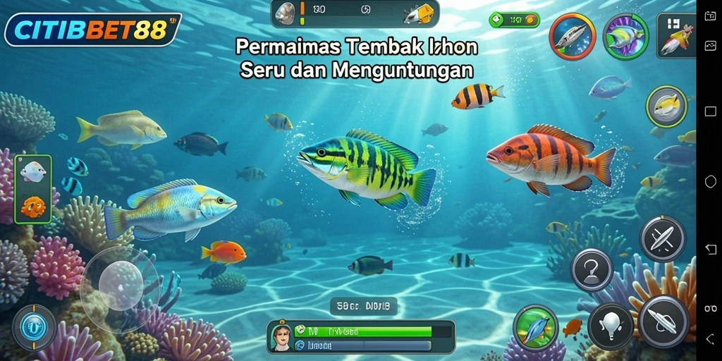 Screenshot utama menunjukkan aksi menembak ikan yang menegangkan di CITIBET88.