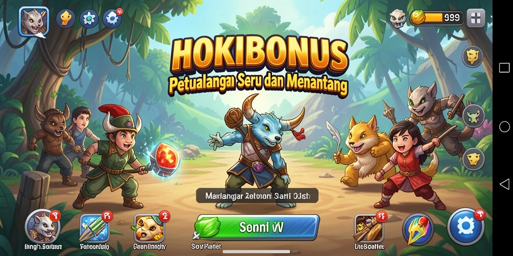 Screenshot gameplay HOKIBONUS yang menunjukkan aksi petualangan yang seru.
