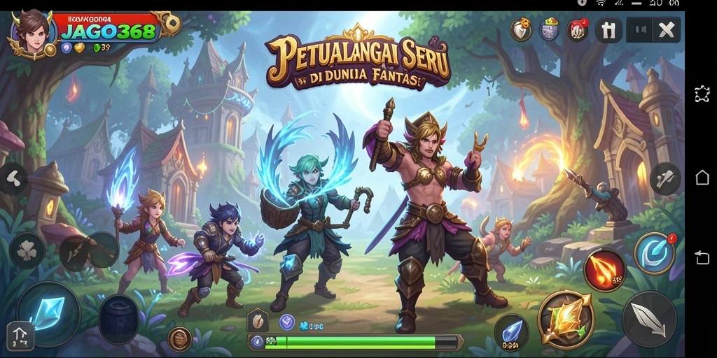 Screenshot gameplay JAGO368 menampilkan petualangan mendebarkan di dunia fantastis.