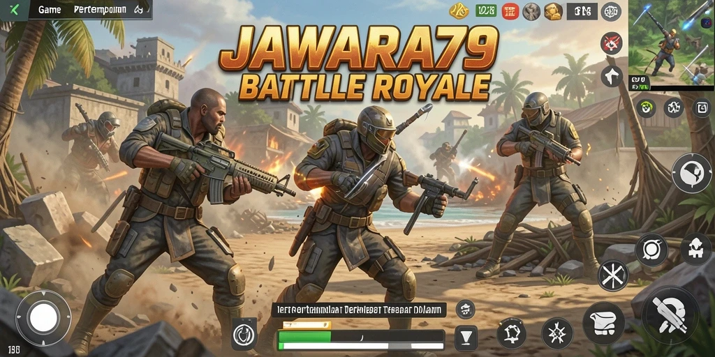 Tampilan intens dari gameplay Battle Royale JAWARA79.