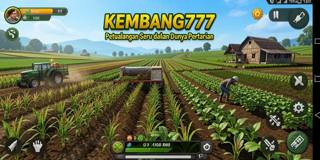 Tampilan gameplay seru di KEMBANG777 dengan aktivitas pertanian.