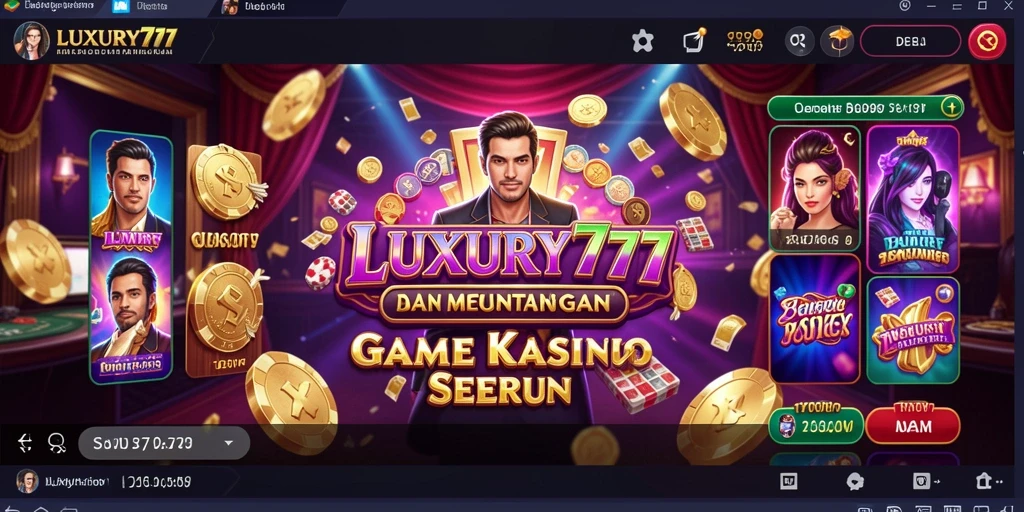 Tampilan gameplay LUXURY777 dengan desain kasino yang menawan.