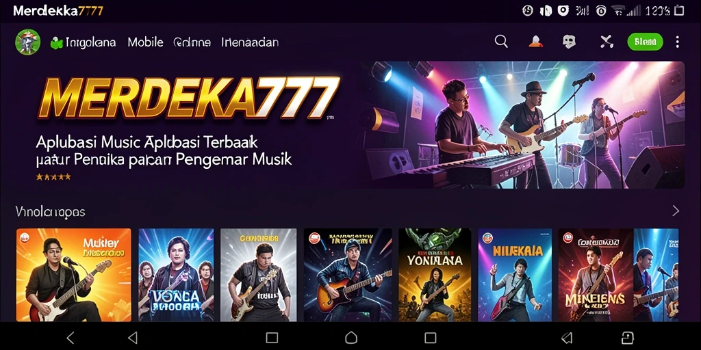 Screenshot gameplay MERDEKA777 menampilkan antarmuka musik yang menarik.
