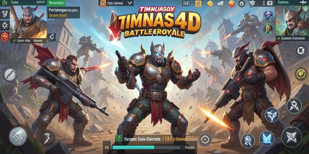 Tampilan permainan seru dalam TIMNAS4D, aksi Battle Royale tak terlupakan.